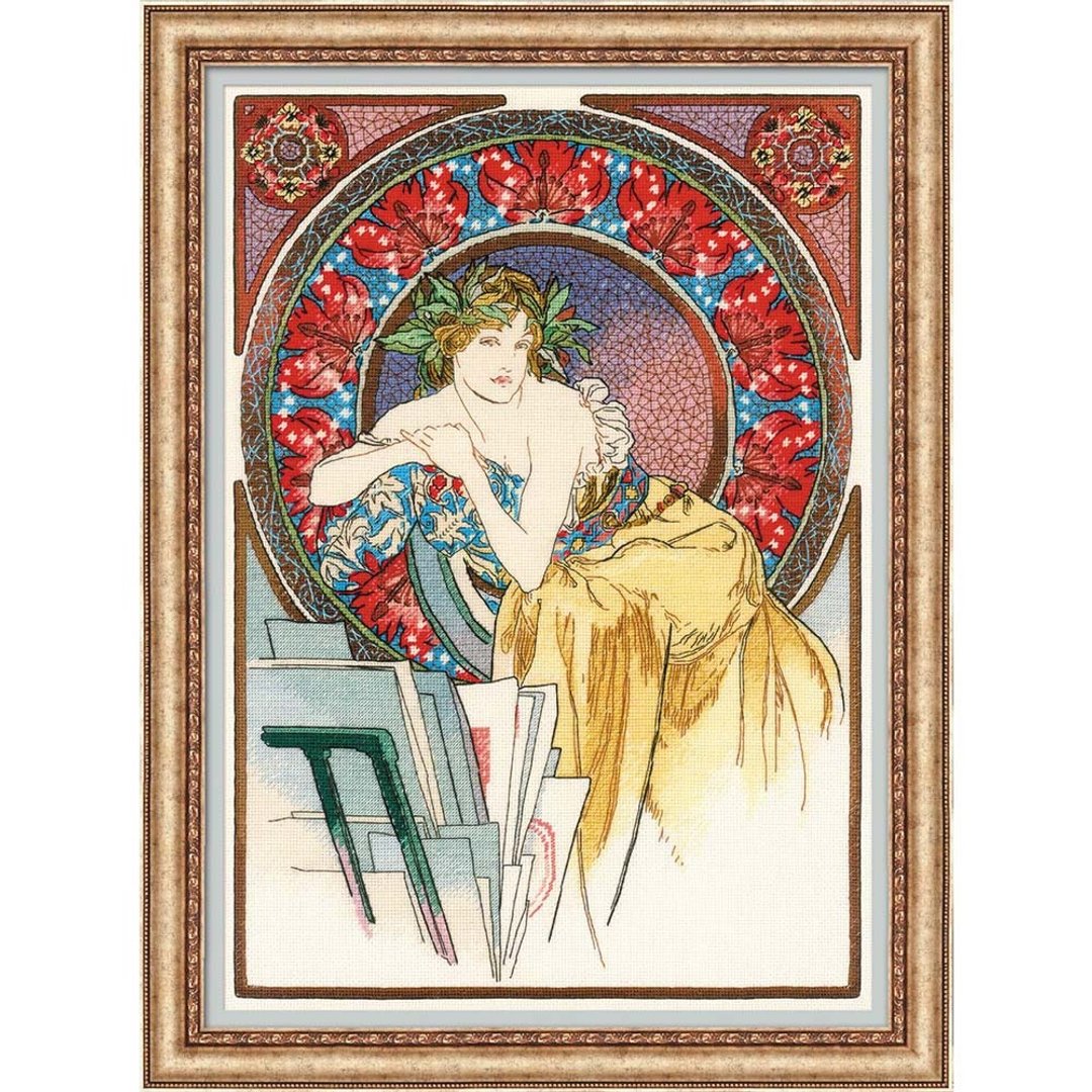 100/058 - RIOLIS 十字绣材料包 - 画架少女 - 编织/刺绣/羊毛毡/裁缝 - 其他材质 
