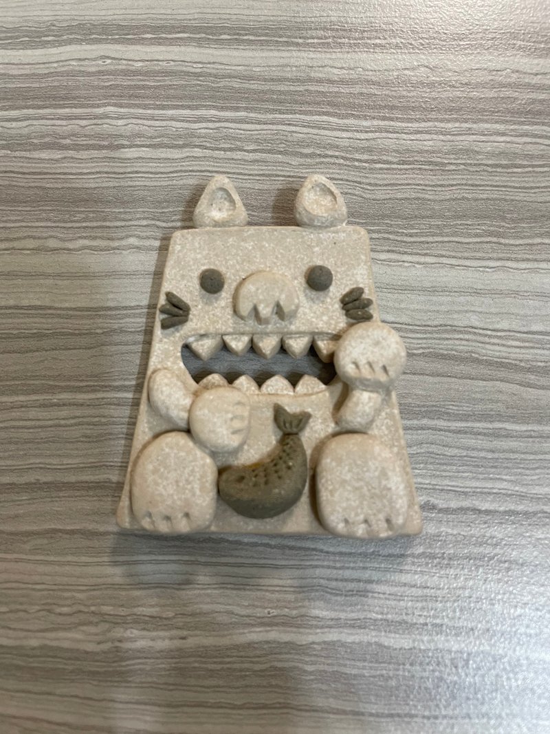 风狮喵磁铁吸 - 玩偶/公仔 - 陶 白色