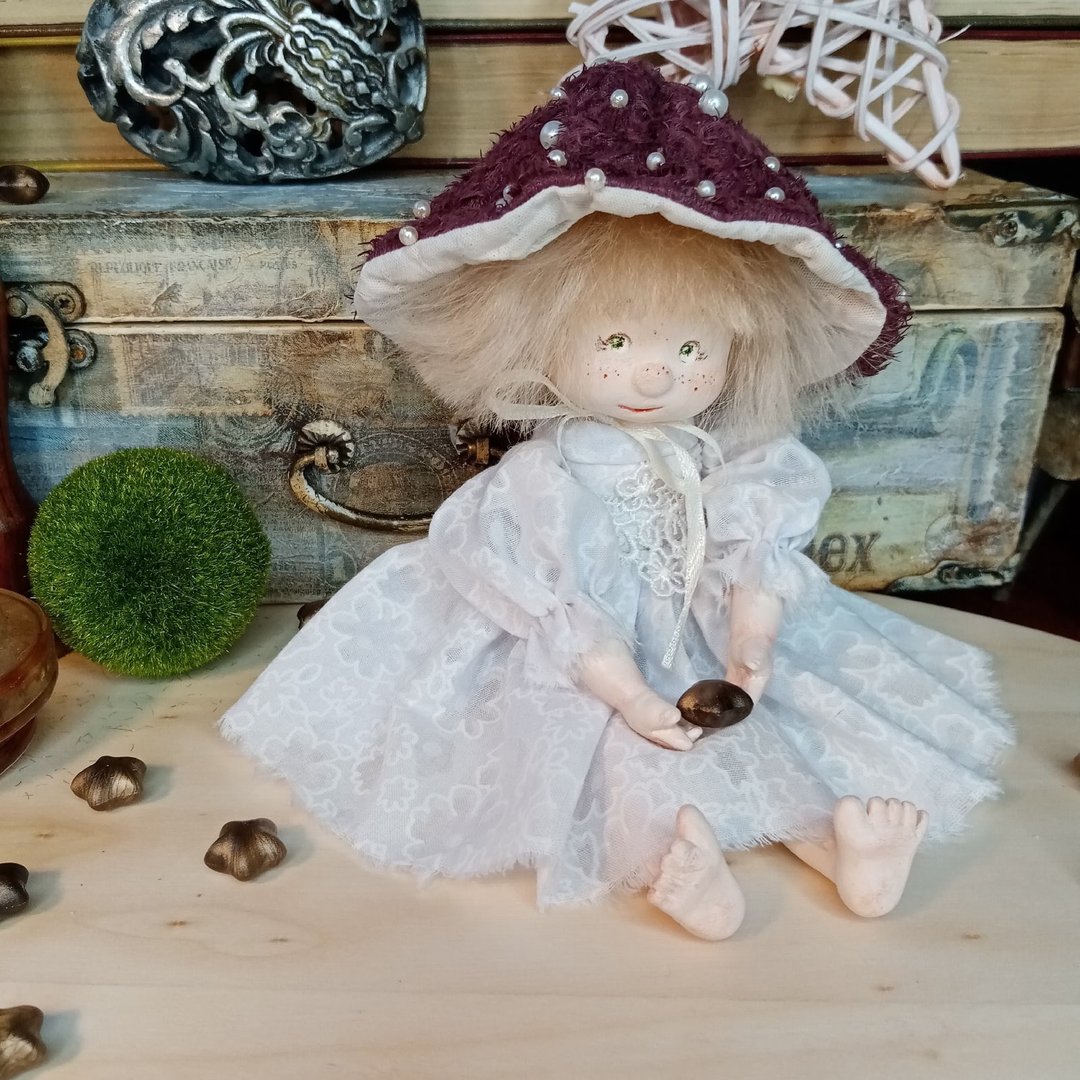 Art doll Mushroom OOAK - 玩偶/公仔 - 其他材质 
