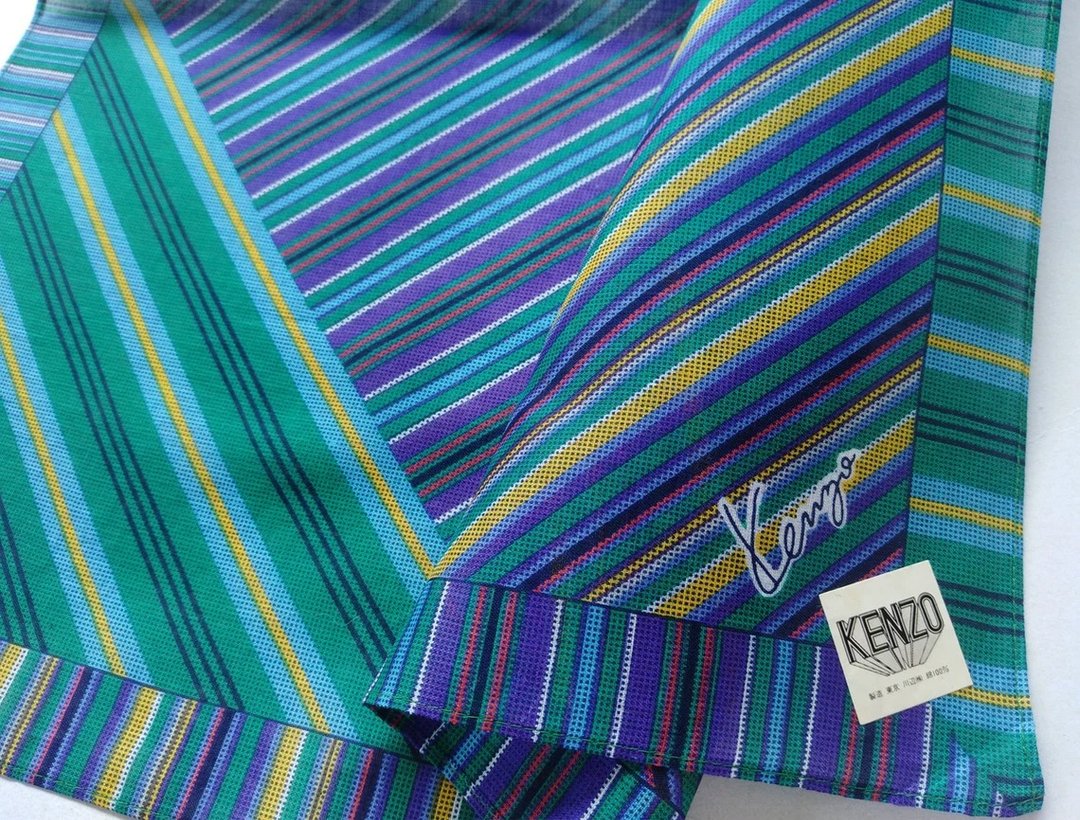 Kenzo Vintage Handkerchief Women Handkerchief 17 x 17 inches - 手帕/方巾 - 棉 绿色