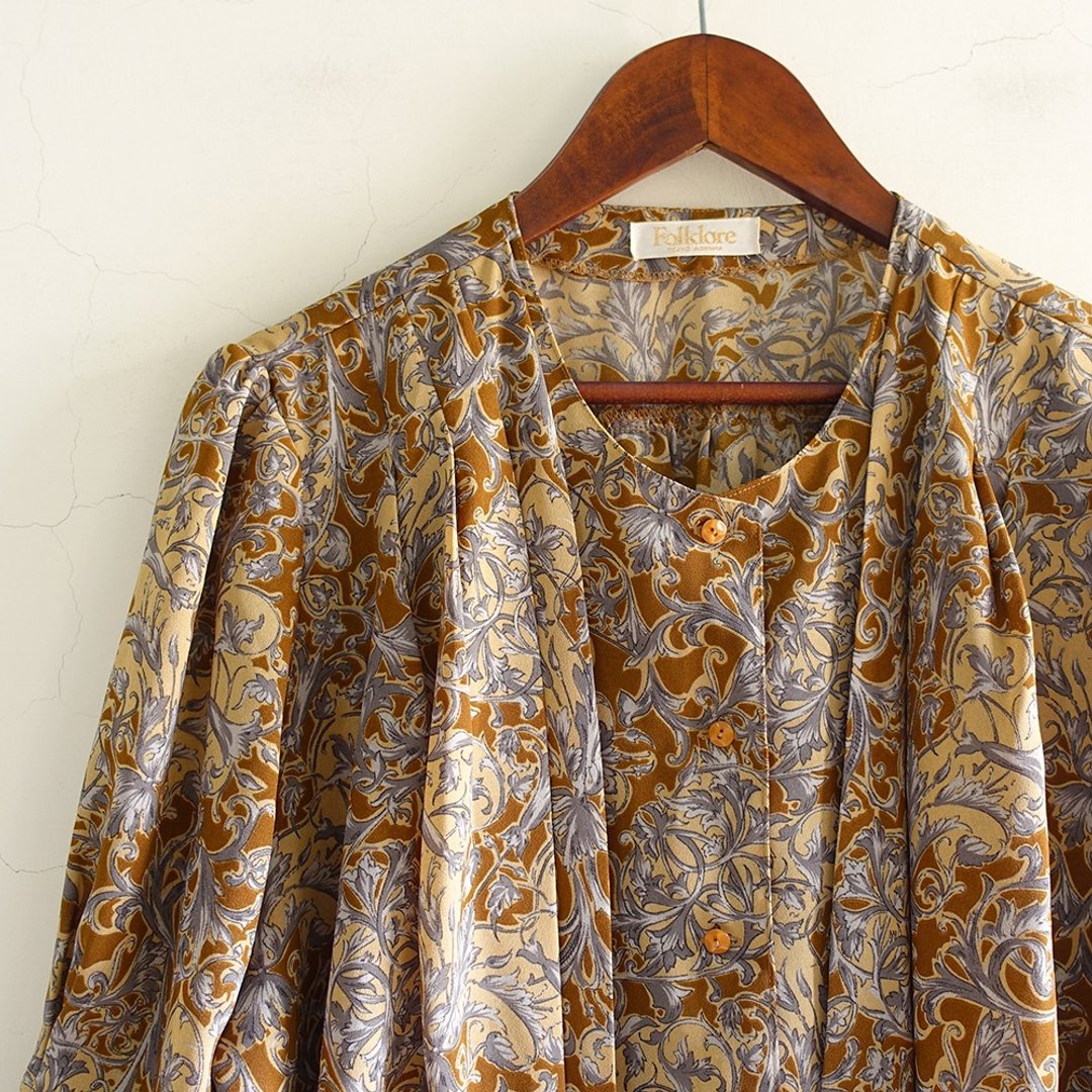 │Slowly│假两件.花藤/古着上衣/日本制 │vintage.复古.文艺 - 女装上衣 - 聚酯纤维 多色