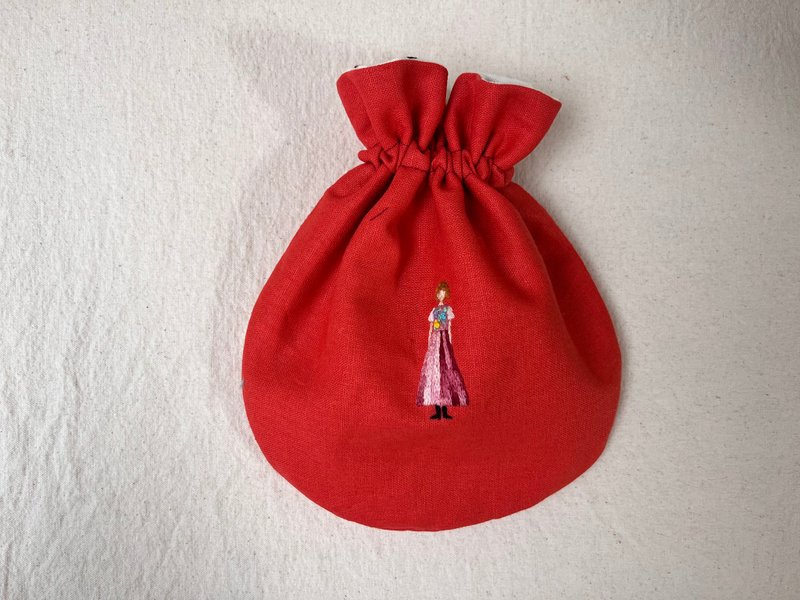 fingirl1000-NO.1004一股刺绣气球束口袋1000枚女子展 - 束口袋双肩包 - 棉．麻 