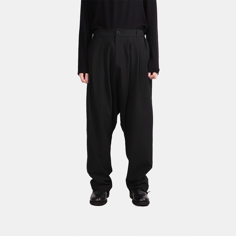 打折低档老爷裤V2 - 男士长裤 - 棉．麻 黑色