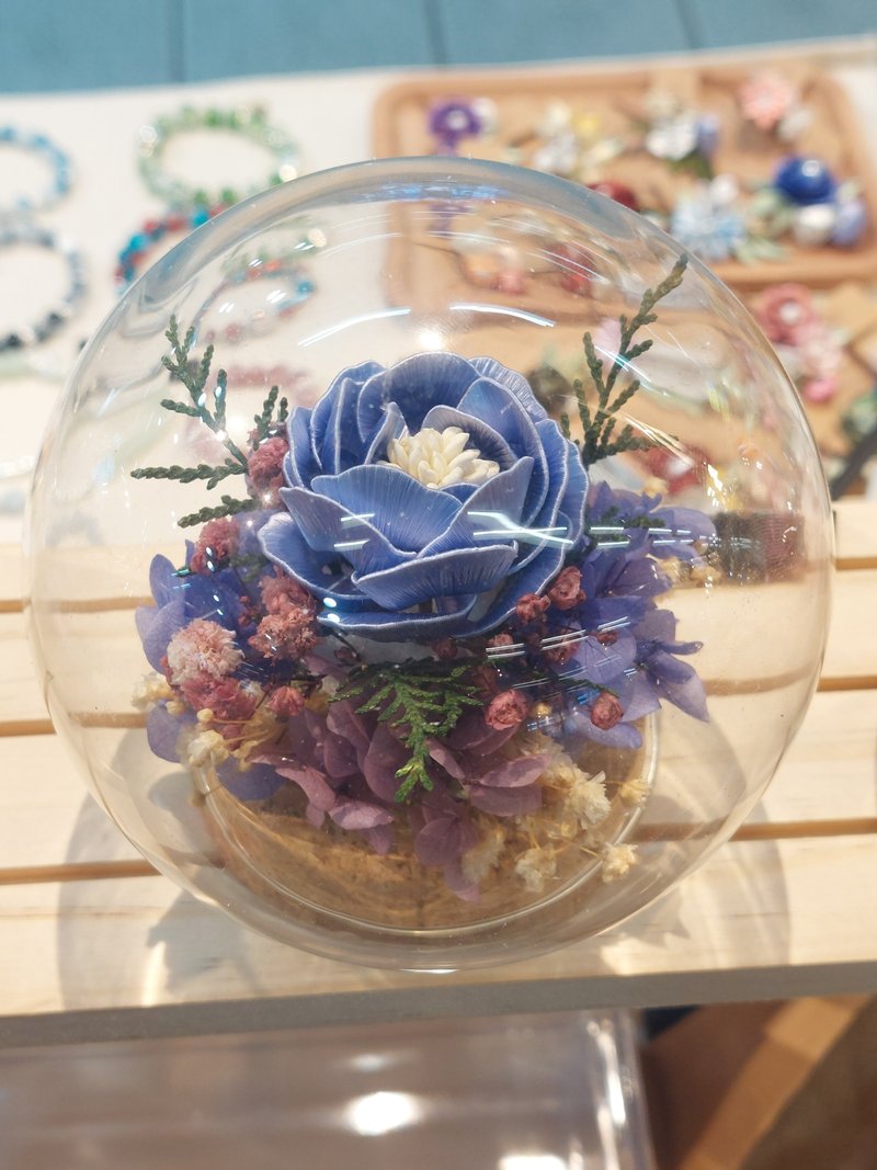 星微 缠花玻璃花罩 - 干燥花/捧花 - 纸 紫色