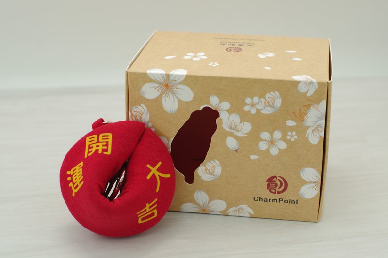 【钱母包:开运大吉/金色】直径6.5厘米/放平安符/车用/带好运 - 零钱包 - 棉．麻 