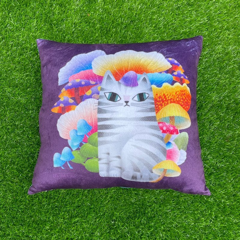 【Flora原创设计】菇喵 | 38*38cm 方形抱枕(含枕心) - 枕头/抱枕 - 聚酯纤维 多色