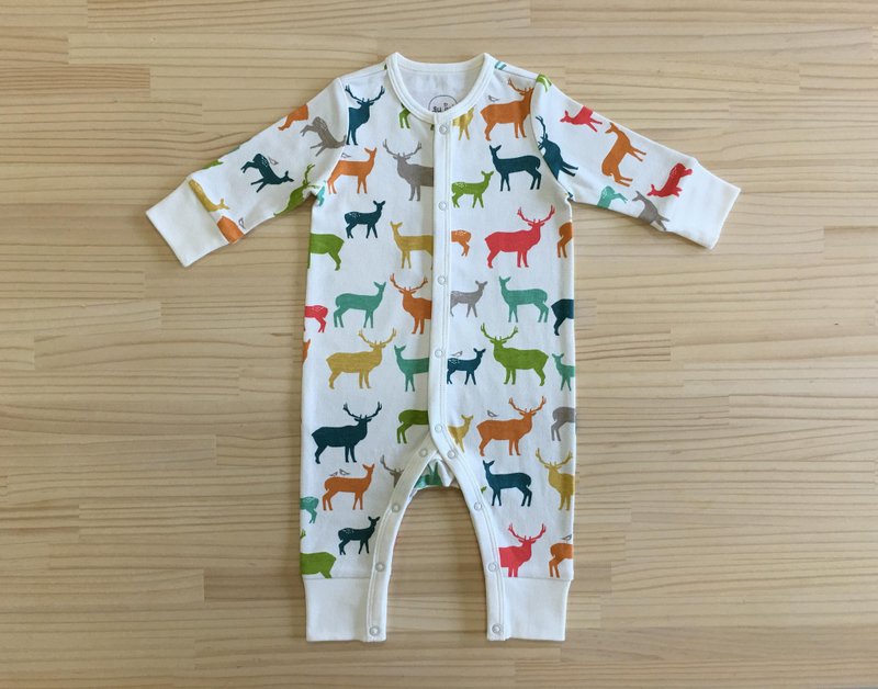 gujui爱麋鹿(彩色)-有机棉长袖连身装 6~12M - 其他 - 棉．麻 多色