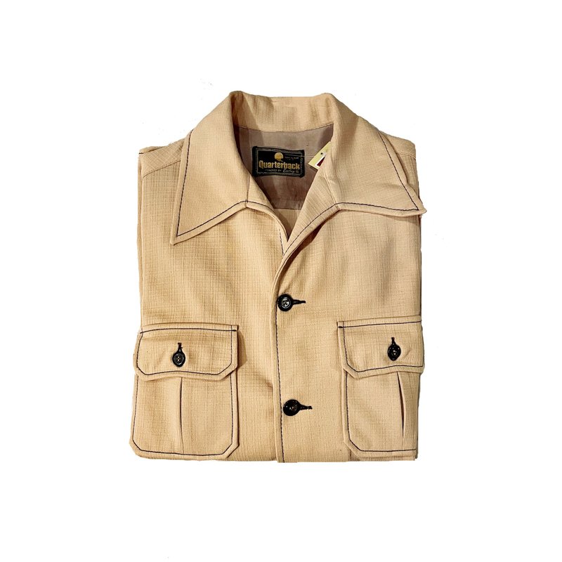 70s Vintage Rockabilly shirt 古着 西部衬衫 - 男装衬衫 - 聚酯纤维 橘色