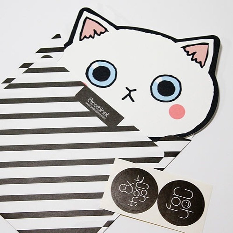 &Cabinet 大头猫卡片组 - 卡片/明信片 - 纸 白色