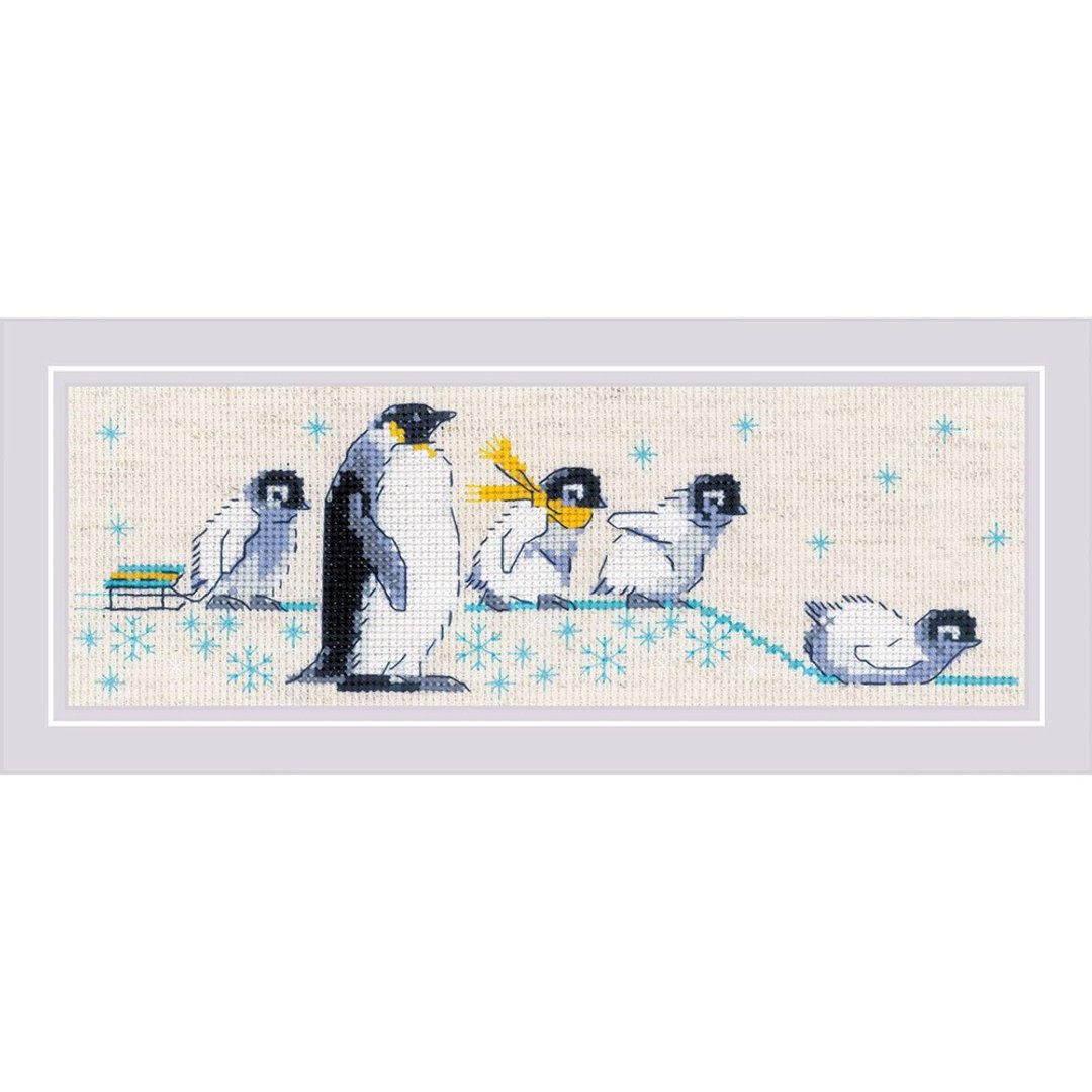 1975 - RIOLIS 十字绣材料包 - 企鹅向前冲 - 编织/刺绣/羊毛毡/裁缝 - 其他材质 