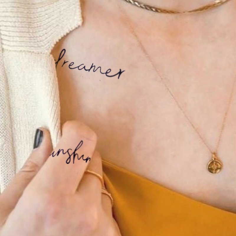 发2张【10个手指贴】半永久草本纹身贴防水仿真洗不掉 - 纹身贴 - 纸 多色