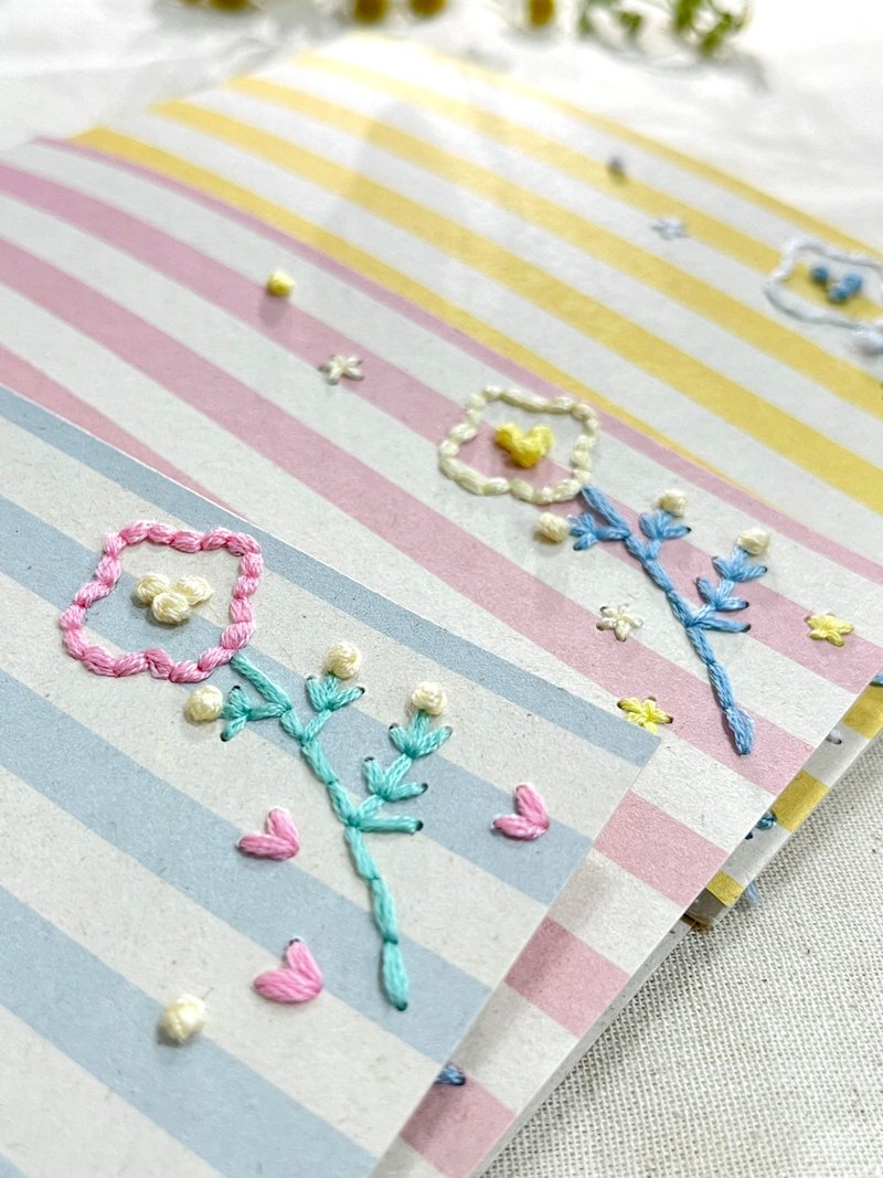 【花点时间给你】手工刺绣拍立得相框材料包/手作礼物/纪念贺卡 - 卡片/明信片 - 纸 多色