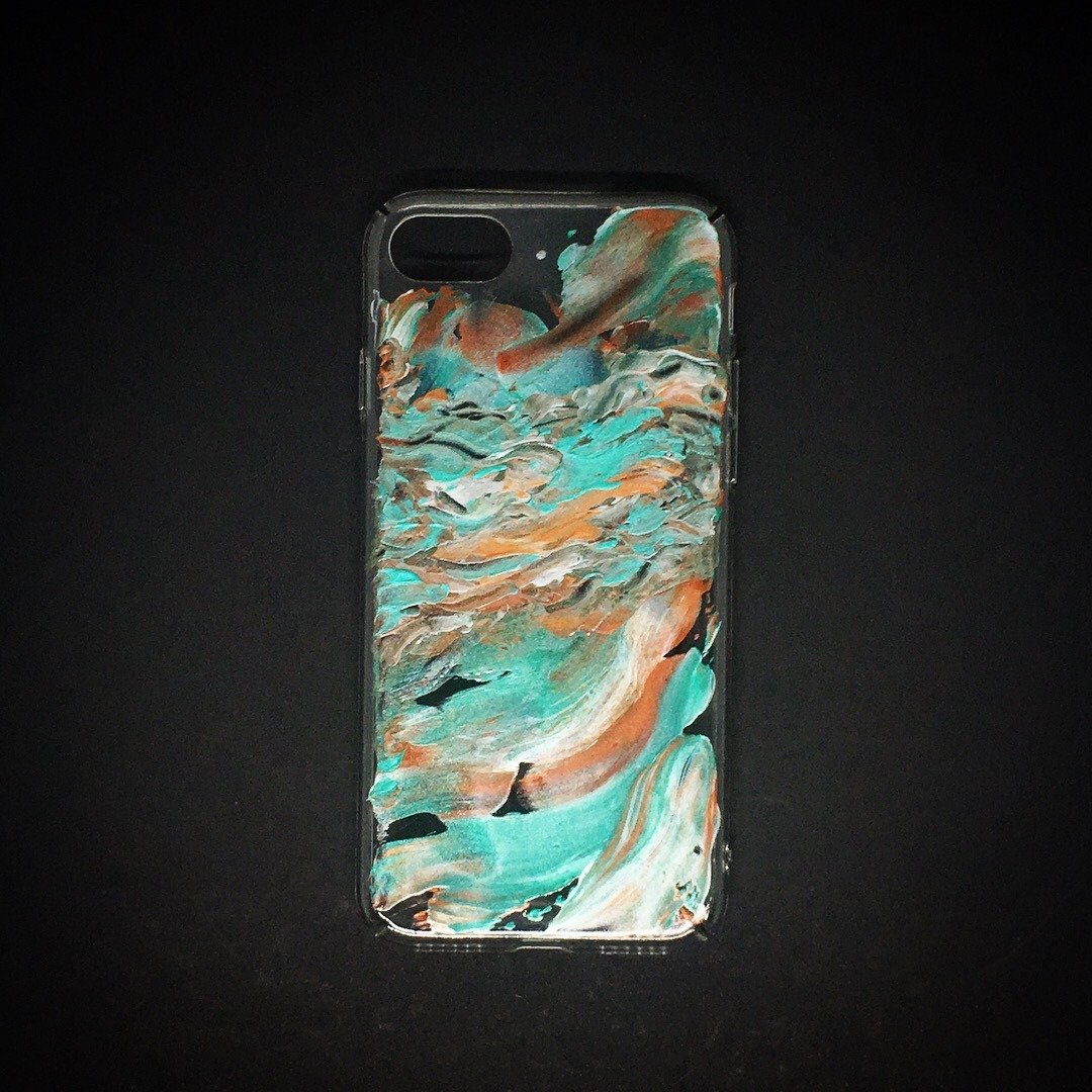 Acrylic 手绘抽象艺术手机壳 | iPhone 7/8 |  Lake Turbulence - 手机壳/手机套 - 压克力 多色