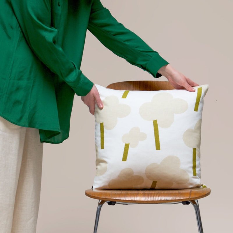 棉麻抱枕套 (ONNI 米灰) - 枕头/抱枕 - 棉．麻 白色