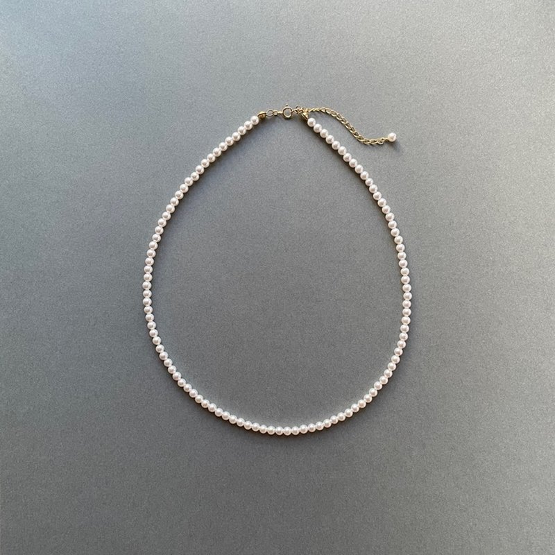 珍珠一连式项链 / 正式场合 - 项链 - 贝壳 白色