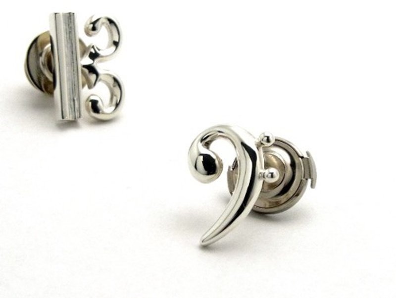 F clef pin brooch - 胸针 - 纯银 
