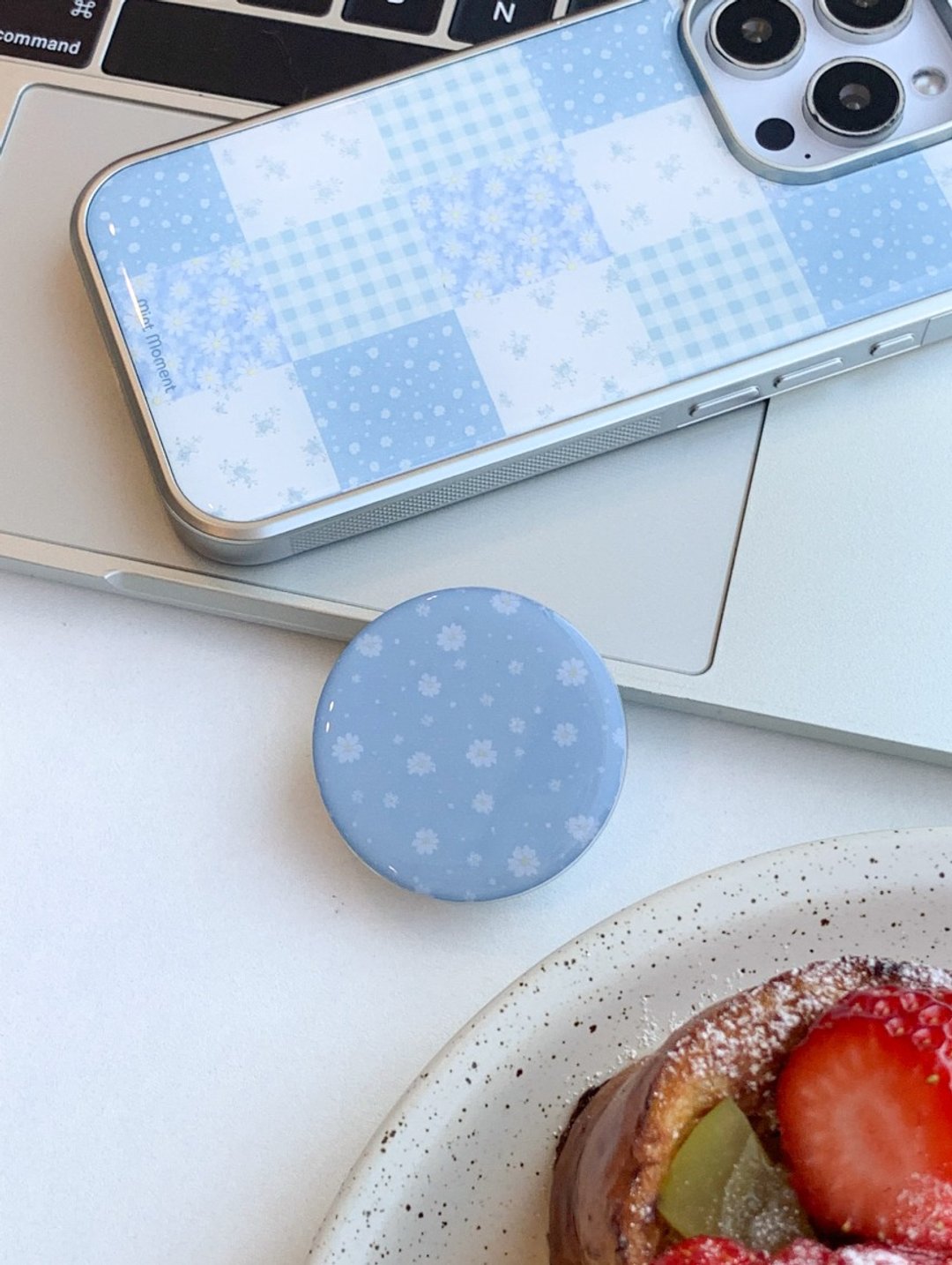 Blue Patch epoxy iphone phone grip magsafe - 手机配件 - 其他材质 蓝色