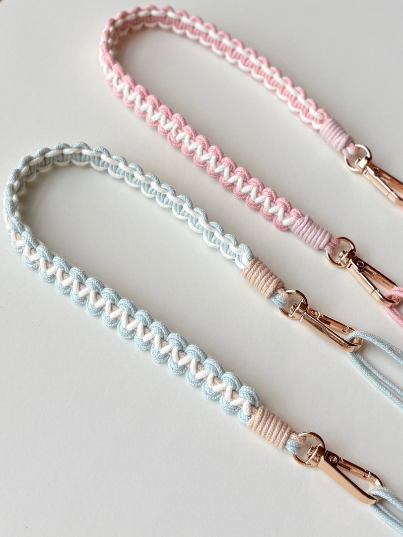 波浪编织－2WAY 调节式 手机挂绳 长款背带 - 挂绳/吊绳 - 棉．麻 多色