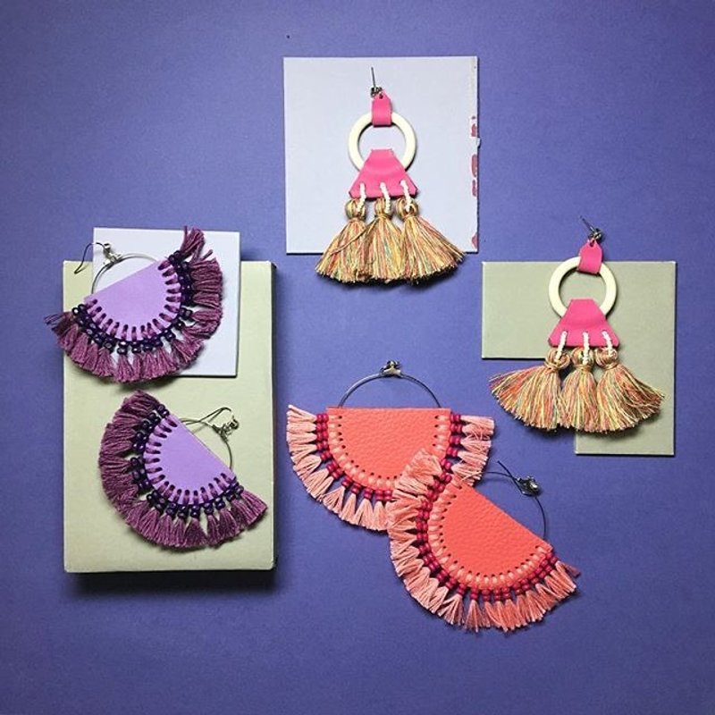 earrings : purple set - 耳环/耳夹 - 其他材质 紫色