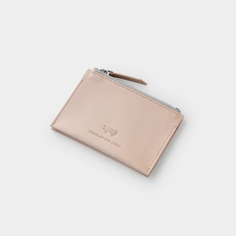 双层迷你零钱包：烤杏仁色 - 皮夹/钱包 - 真皮 