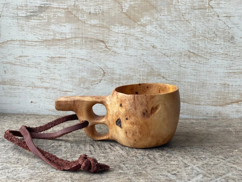 维京木制 kuksa 木碗 150 毫升手工雕刻杯 Bushcraft Tradition scand - 其他杯子 - 木头 橘色