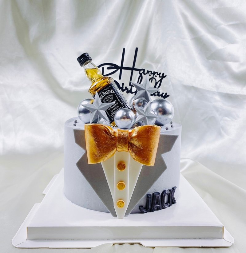 绅士西装 生日蛋糕 蛋糕 甜点 定制化 手工 父亲节 6寸 面交 - 蛋糕/甜点 - 新鲜食材 灰色