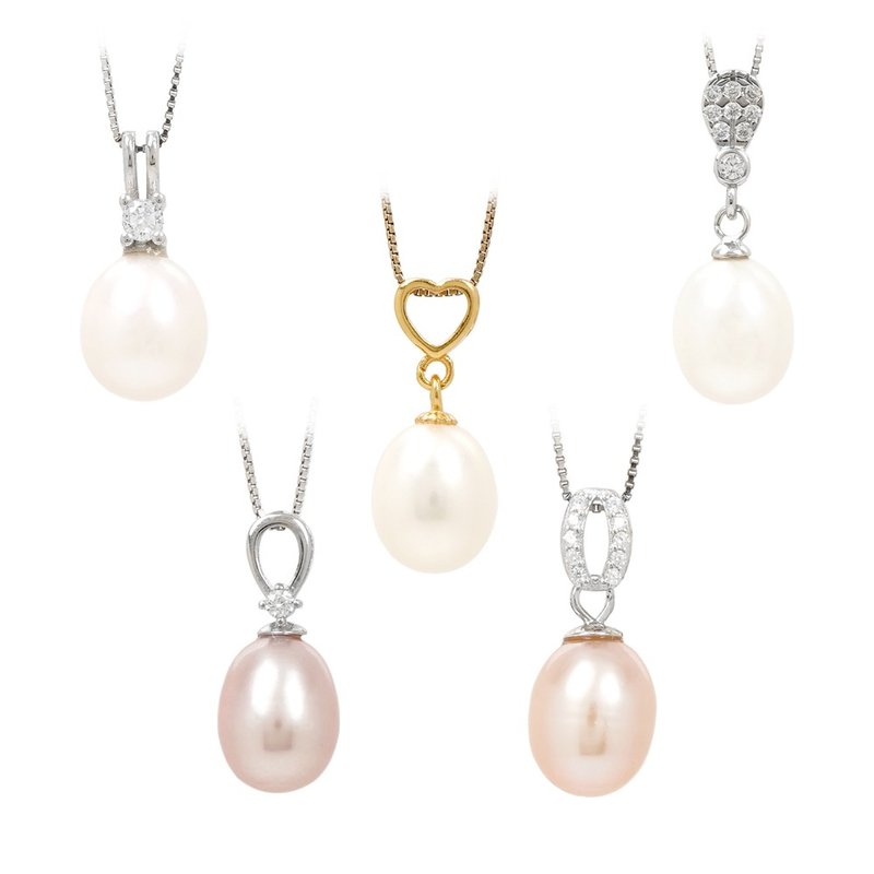 【正佳珠宝】天然淡水珍珠 顶级梨型 白珍珠 粉珍珠 紫珍珠 - 项链 - 半宝石 多色