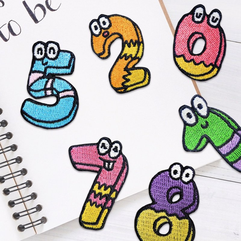 【数字字母刺绣布贴】怪兽数字0─9 - 贴纸 - 绣线 