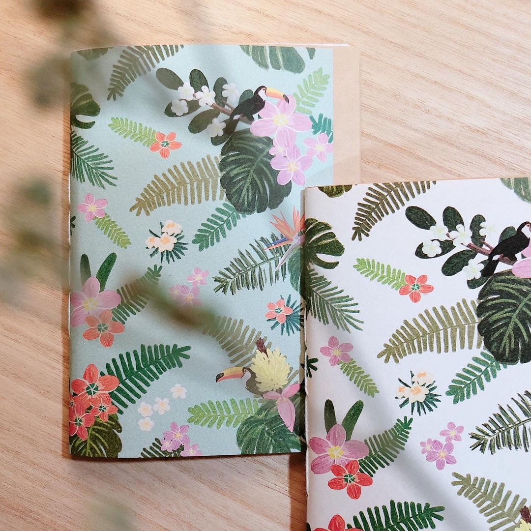 热带雨林 - A6 生活机能手缝手帐本 一套2本 各四十页 - 笔记本/手帐 - 纸 