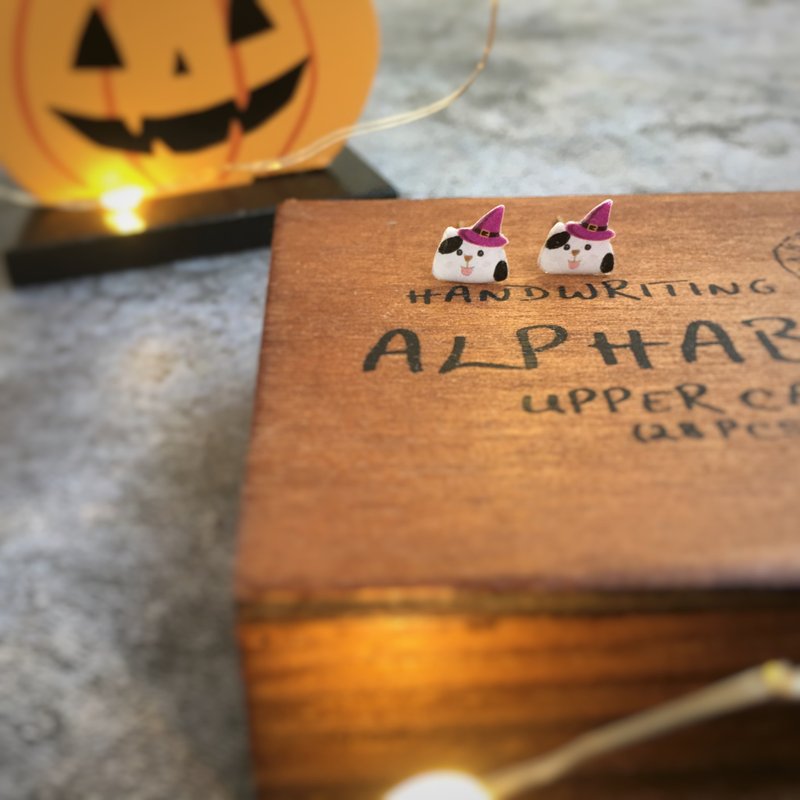 Eudora House原创插画角色 米林猫 万圣节 风格 手工饰品、耳环 - 耳环/耳夹 - 树脂 