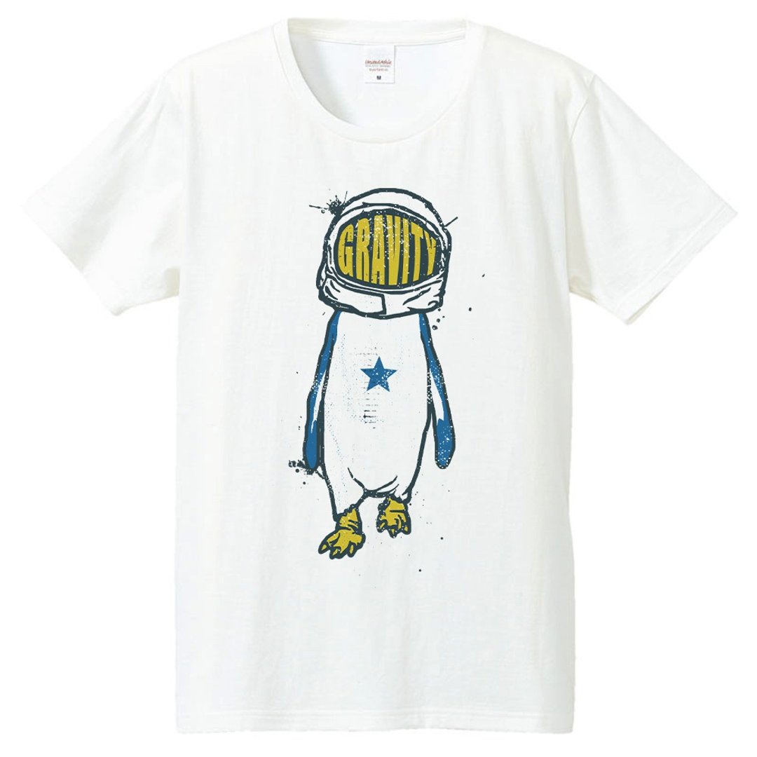 T-shirt / Gravity Penguin - 男装上衣/T 恤 - 棉 白色