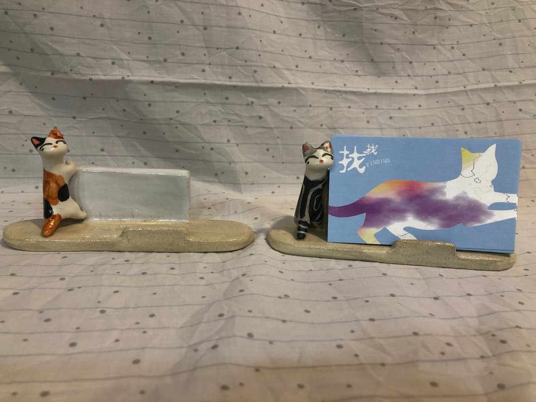 猫咪 名片架 - 名片架/名片座 - 陶 