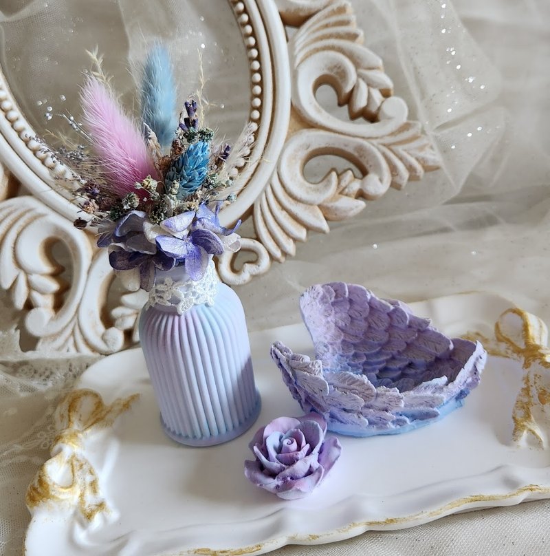 独家款 永生花干燥花束 3D花瓶扩香石礼盒 满额礼 婚礼小物 礼物 - 香薰/精油/线香 - 其他材质 