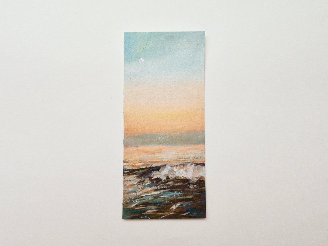 Starry景.物&amp;画 原画/手绘/空间装饰 落日海浪 - 画框/相框 - 纸 