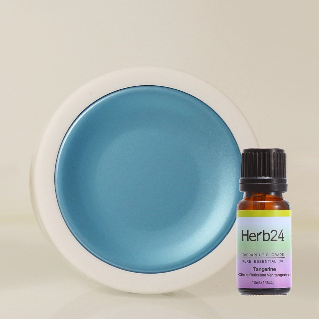 精油扩香组－蓝色恒温扩香器 & 红桔精油 10ml - 香薰/精油/线香 - 其他材质 