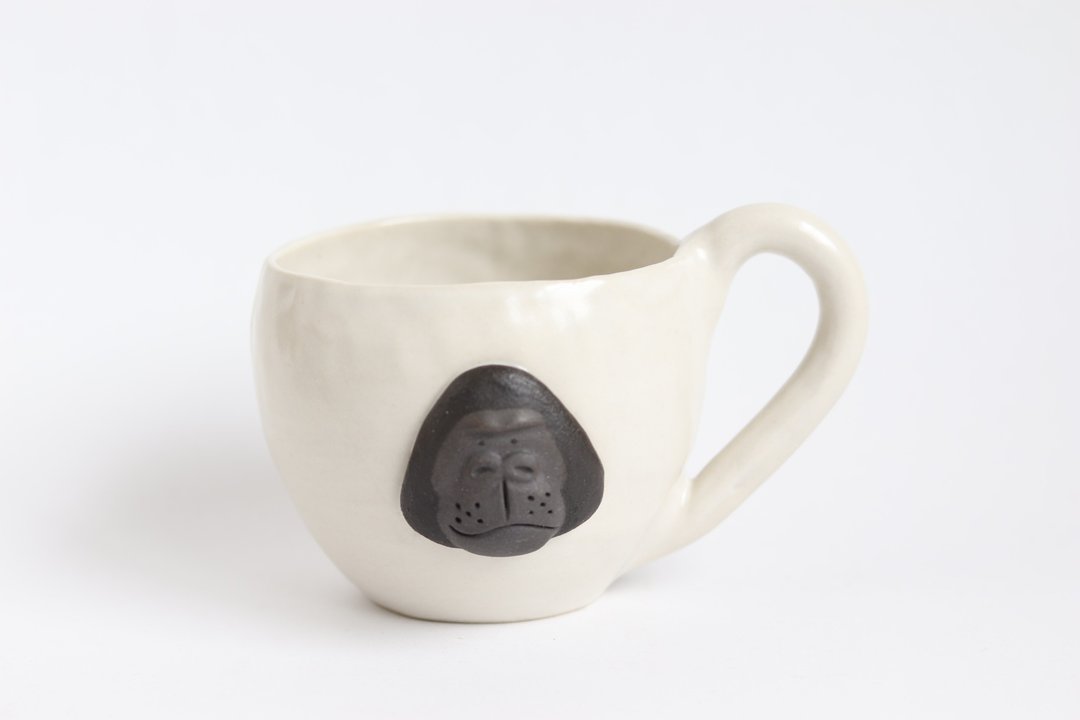 Animal Mug Gorilla [Made-to-Order] - 陶艺 - 陶 黑色