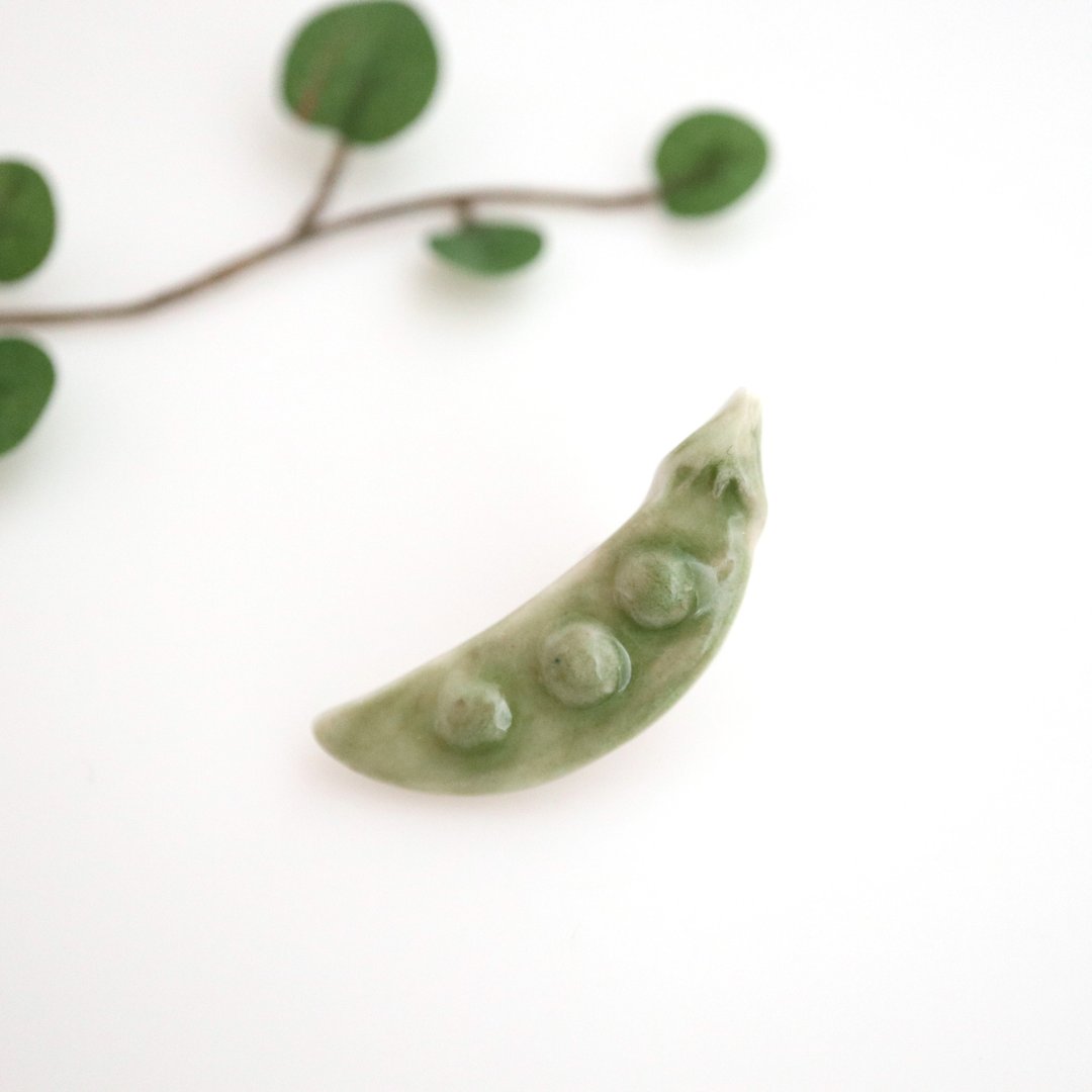 Pea pin brooch - 胸针 - 瓷 绿色
