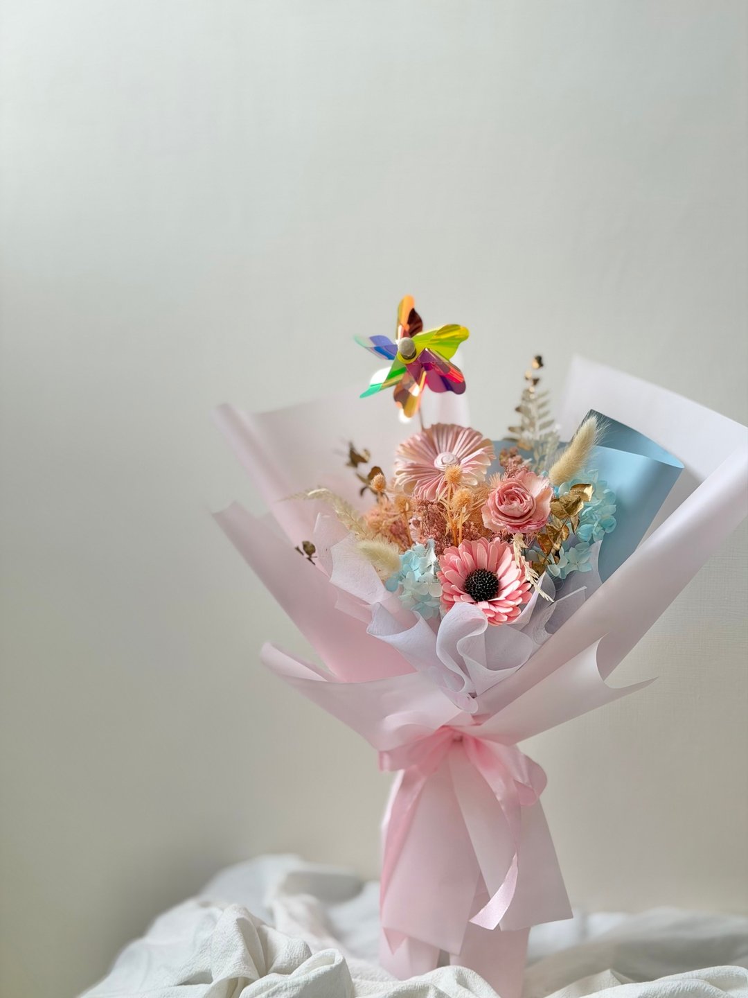 风车干燥花束 告白花束 生日礼物  毕业花束 毕业礼物 - 干燥花/捧花 - 植物．花 多色