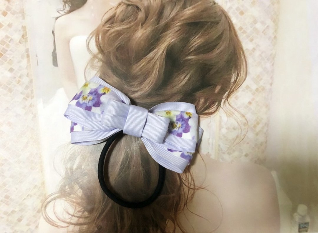 [Made in Japan] Viola Ribbon Hair Tie Original Ribbon - 发饰 - 聚酯纤维 紫色