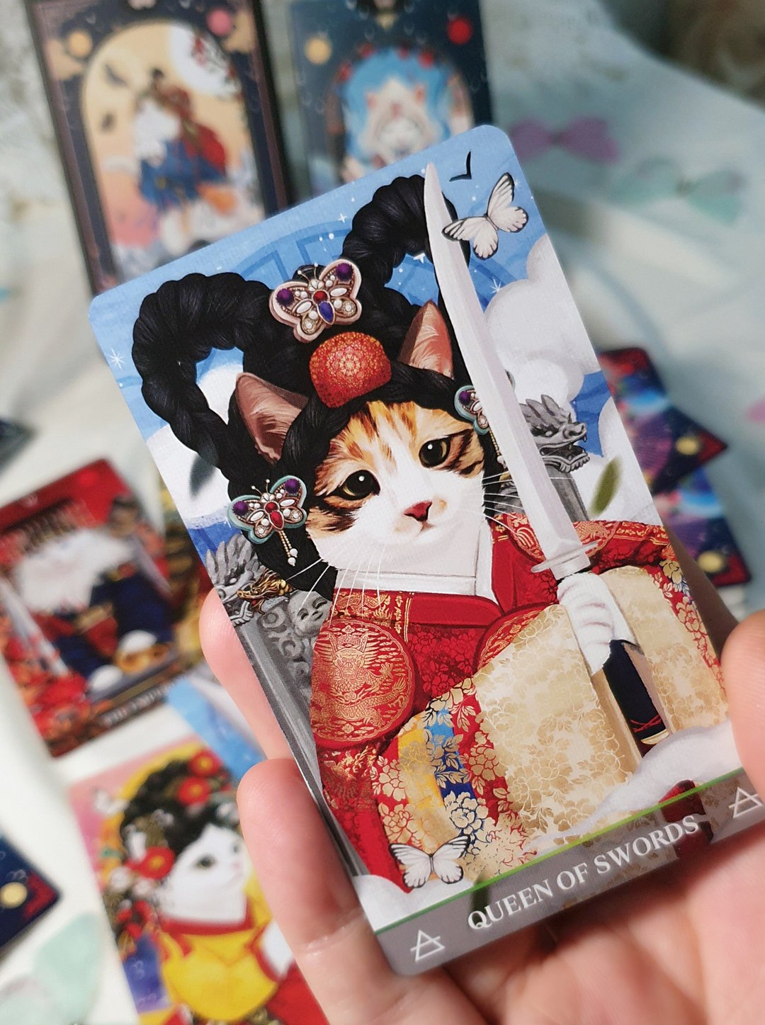 “猫咪的东方奇幻物语”塔罗牌 迷你 80 张 (韩国原版) - 桌游/玩具 - 纸 