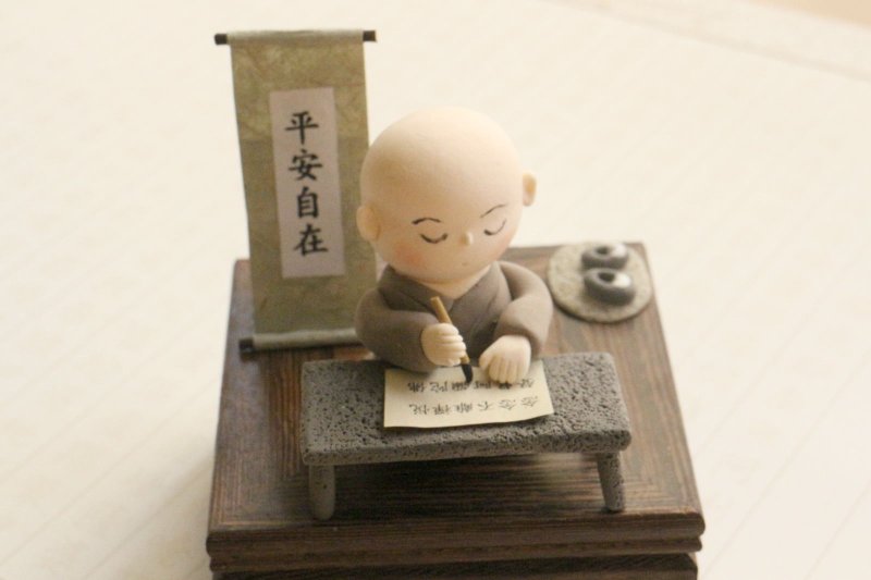 静心小物 手作礼物 小师父系列 平安自在 - 摆饰 - 粘土 咖啡色