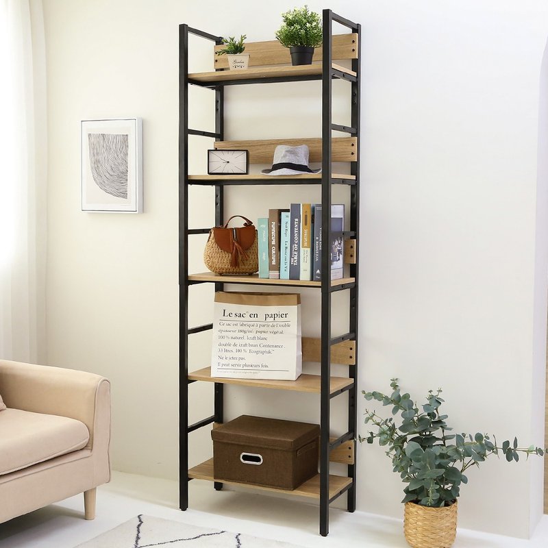 【微慢】宽60分五层收纳展示架 置物架 层架 架子 玄关架 - 置物架/篮子 - 其他材质 咖啡色