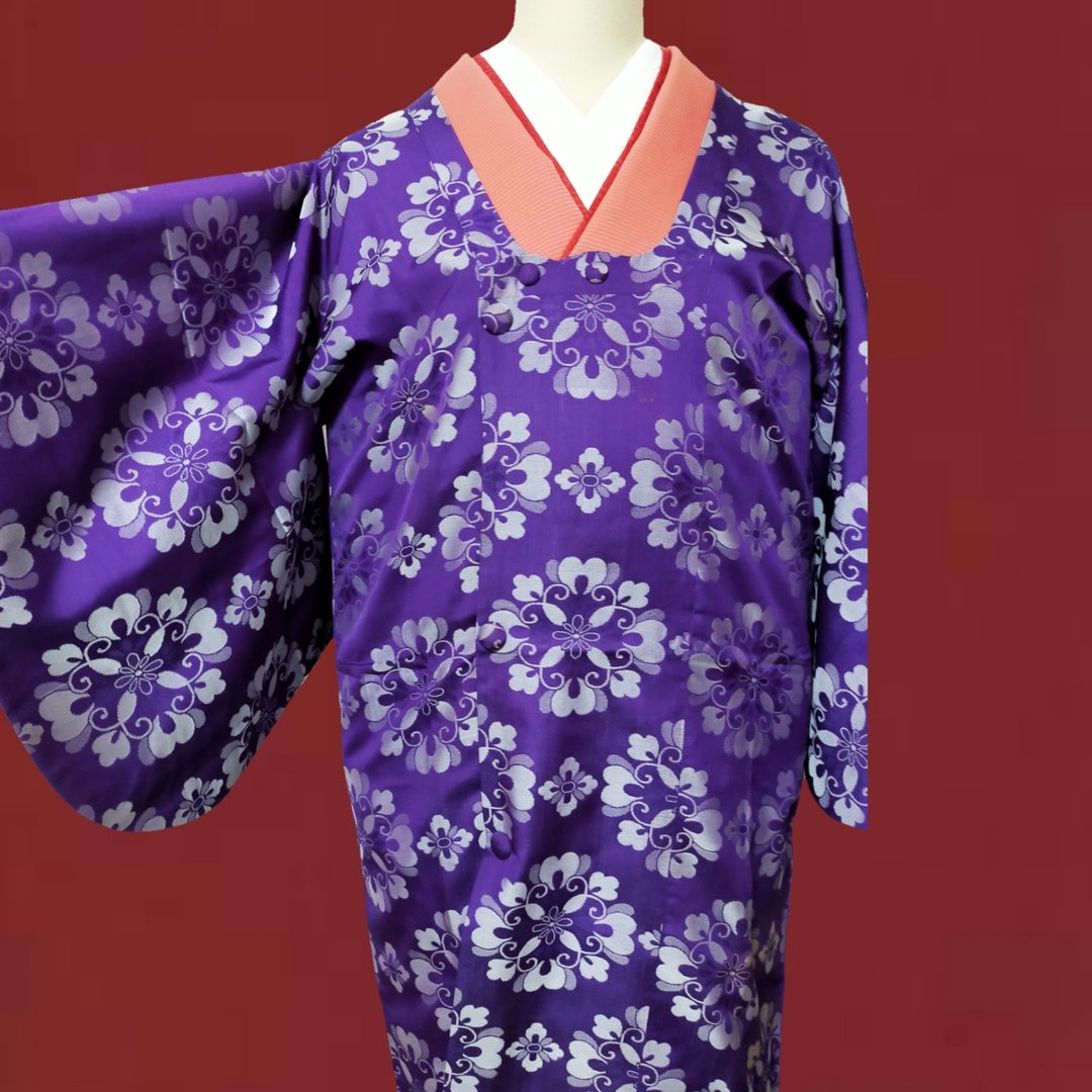 印花纹样复古和服外套 - 其他 - 丝．绢 紫色