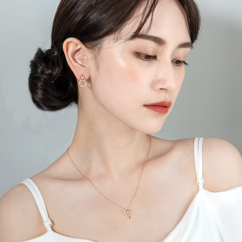 京华钻石 炽热之心 18K玫瑰金 双戴款 垂坠 钻石耳环 - 耳环/耳夹 - 钻石 