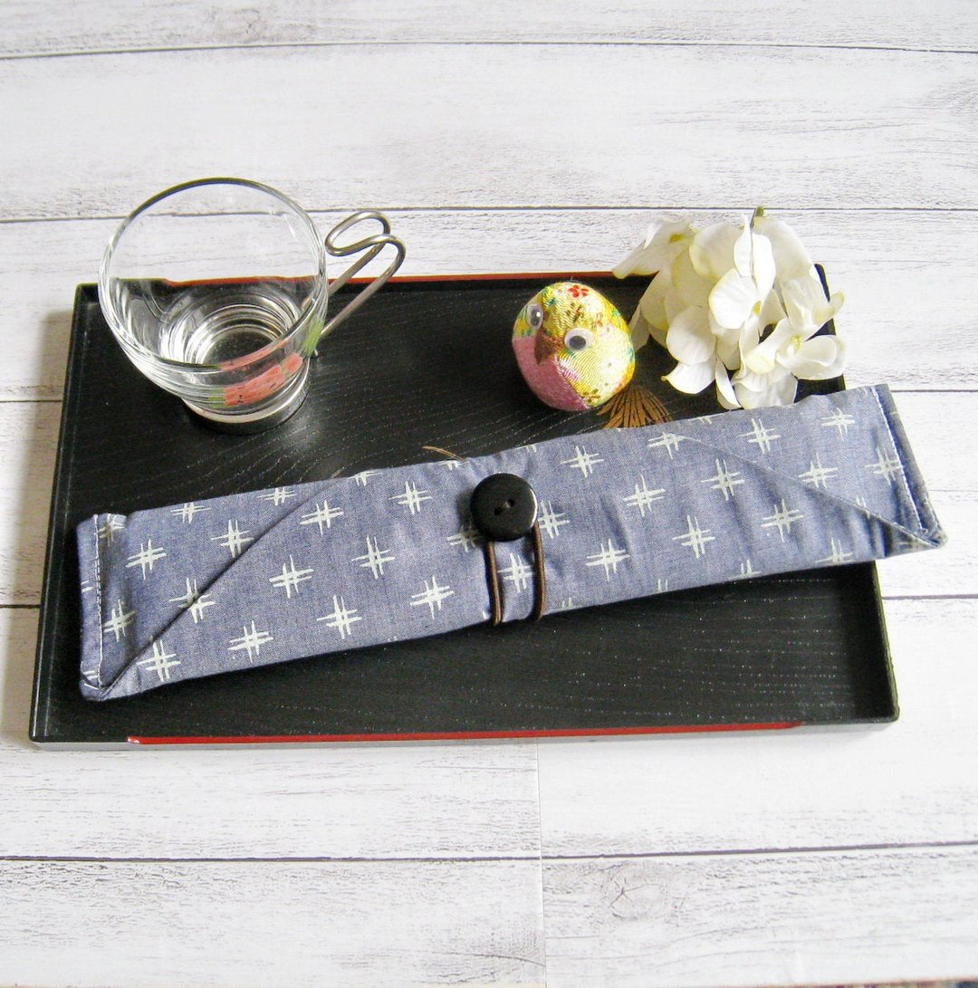 环保餐具组 餐具套 筷子套、餐具布套 饮管袋 CH-016 - 筷子/筷架 - 棉 蓝色