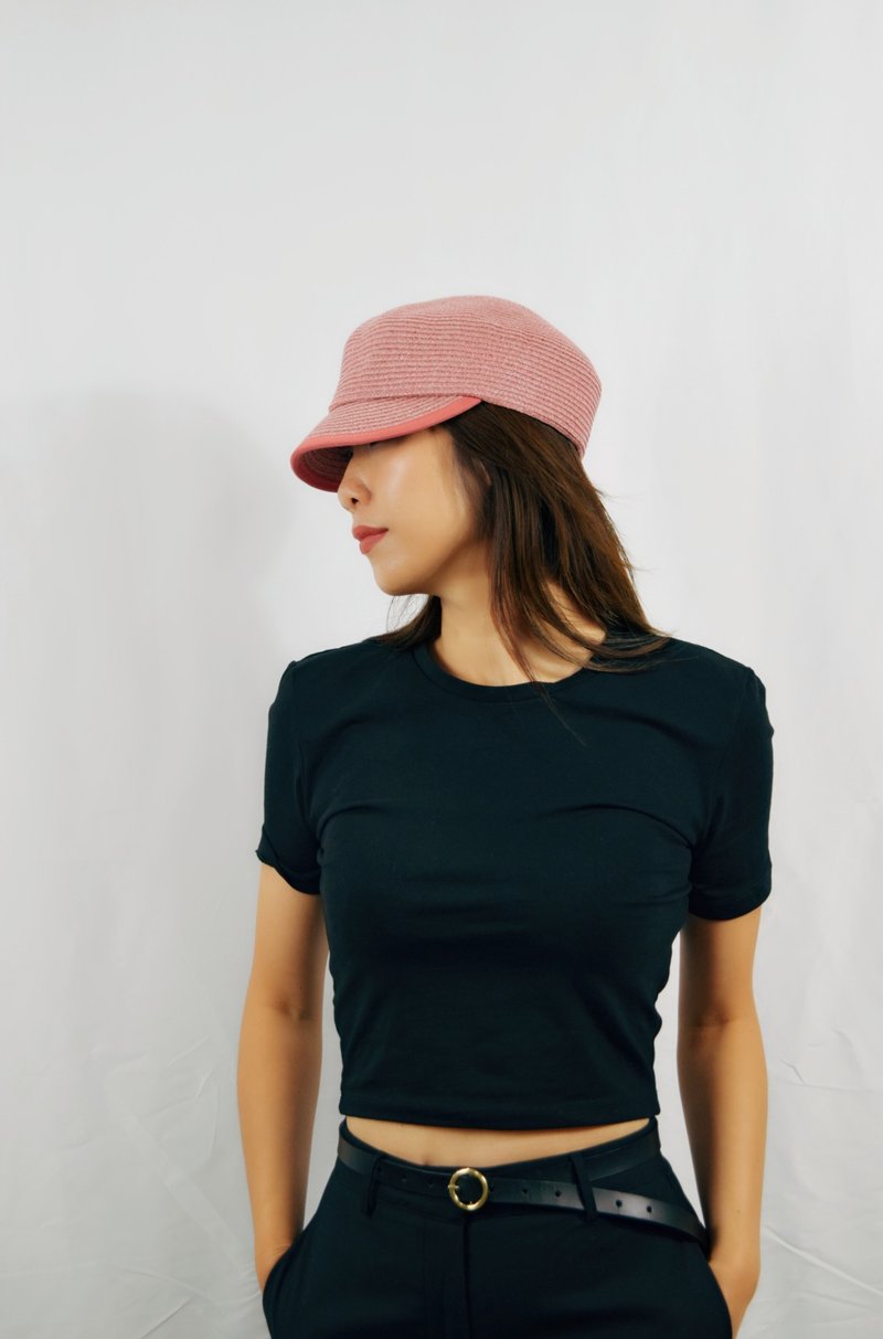 美式编织报童帽-粉色 - 帽子 - 纸 粉红色