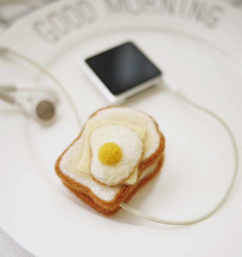 乐洋・好好玩羊毛毡材料包-起司蛋吐司卷线器 - 编织/刺绣/羊毛毡/裁缝 - 羊毛 