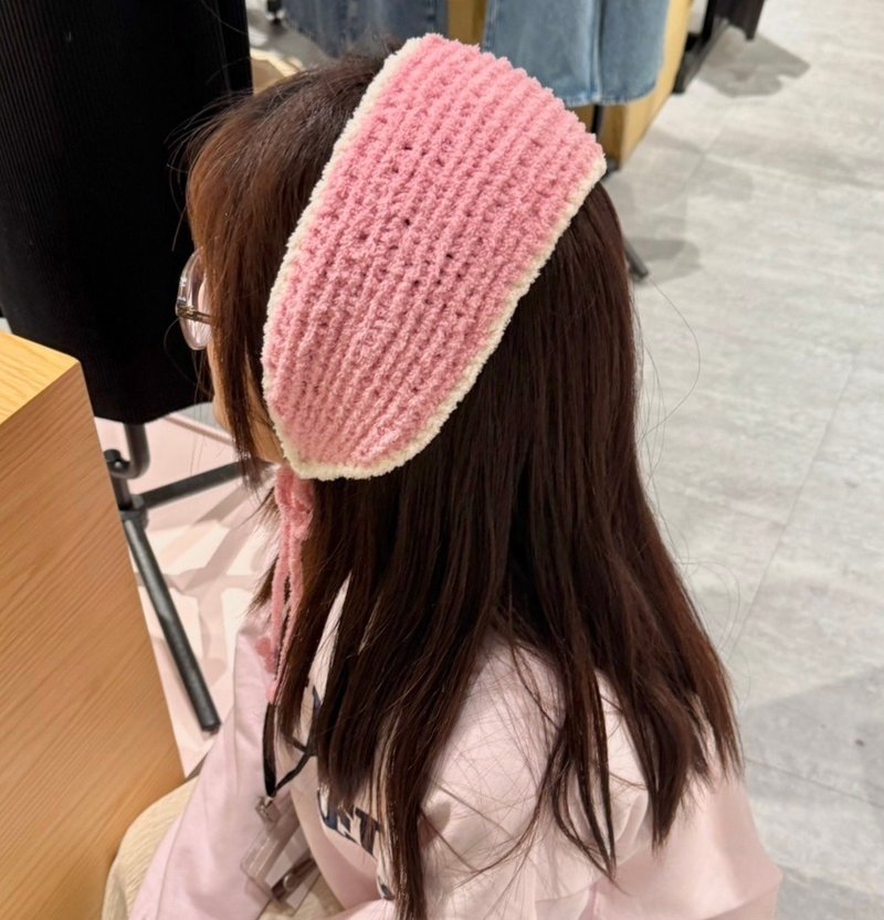 pinkpink。珍珠绒耳罩。小花蕊啾啾 - 其他 - 聚酯纤维 粉红色