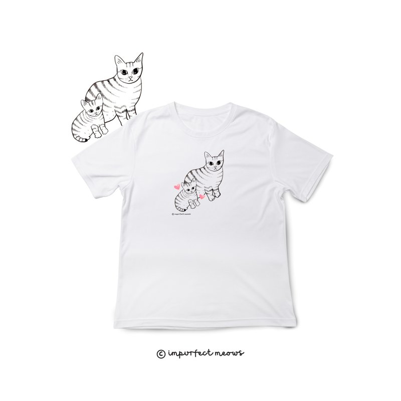 不完美猫咪 Impurfect Meows | 猫妈妈T-Shirt - 女装 T 恤 - 棉．麻 白色