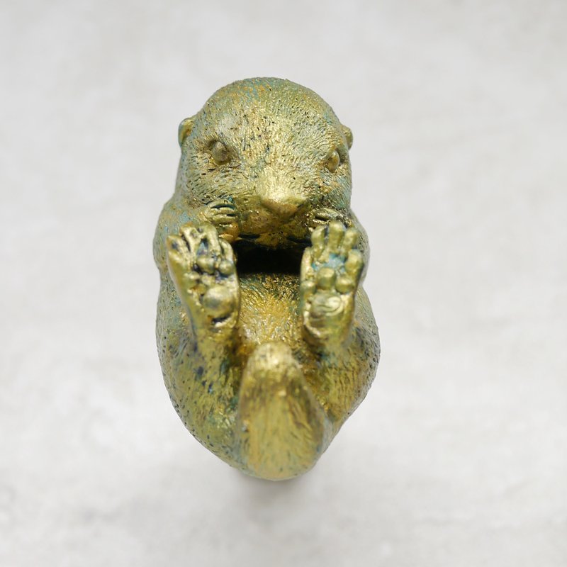 强力磁铁壁挂‘水獭’ - 冰箱贴/磁贴 - 石头 金色